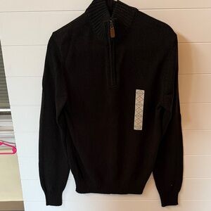 St. John's Bay Men's Black Zip-Up Sweater